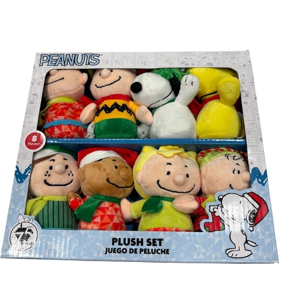 Peanuts Holiday Plush Set Charlie Brown Snoopy Linus Woodstock Sally